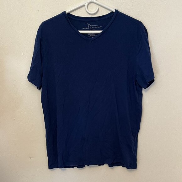 Marc Anthony T-Shirt Short Sleeve Slim Fit Luxury Tee Blue Size L Men's - Picture 1 of 3
